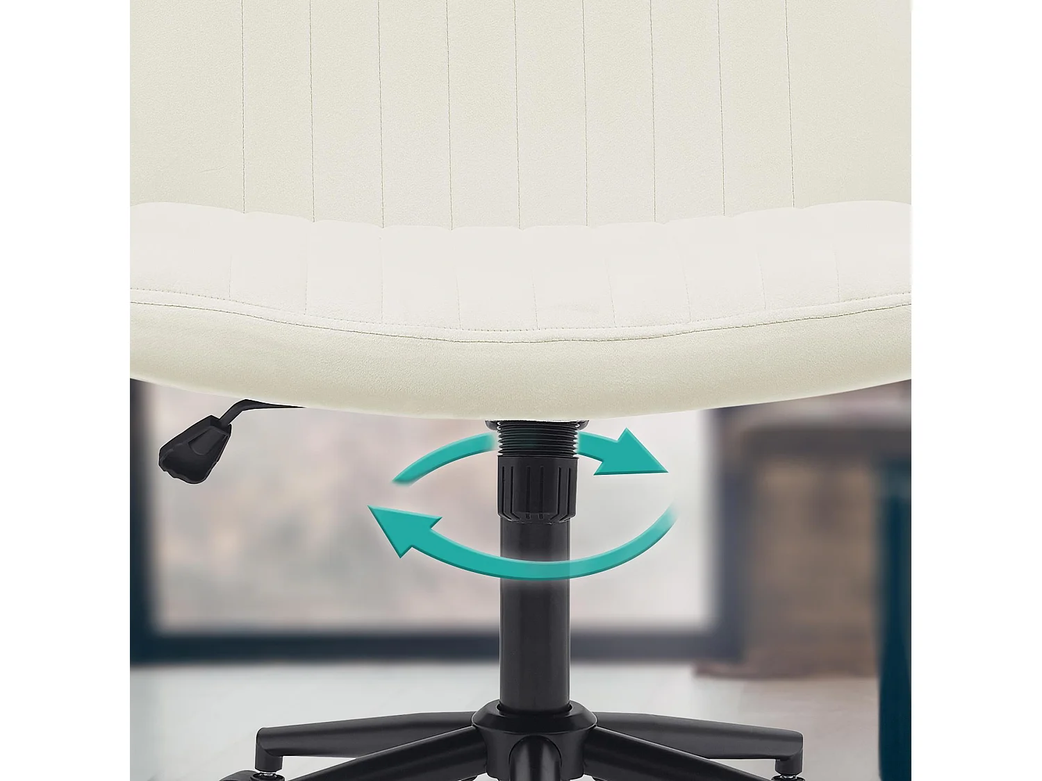 Chaise de bureau - Velours - Crème - Kingman