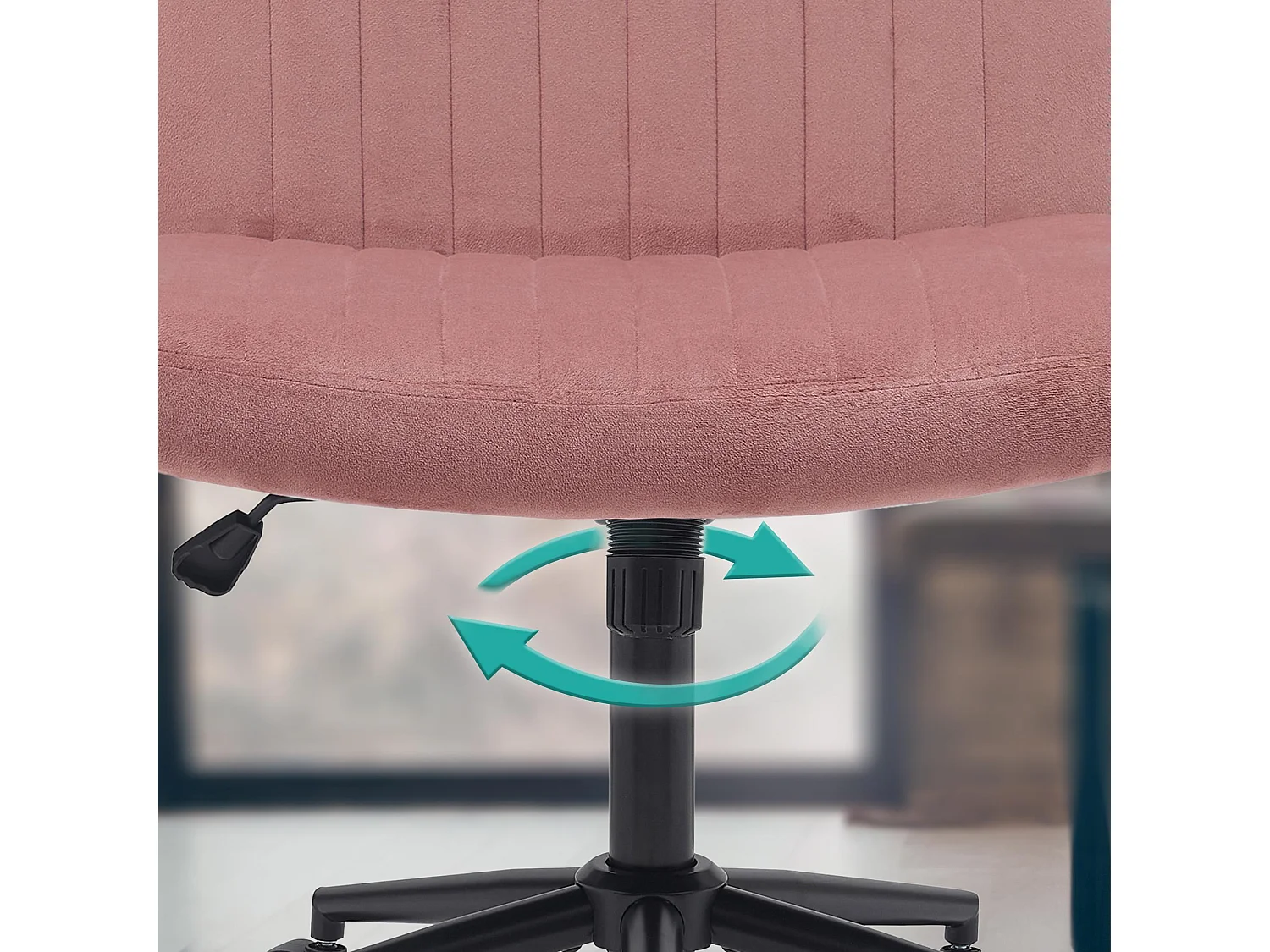 Chaise de bureau - Velours - Rose - Kingman