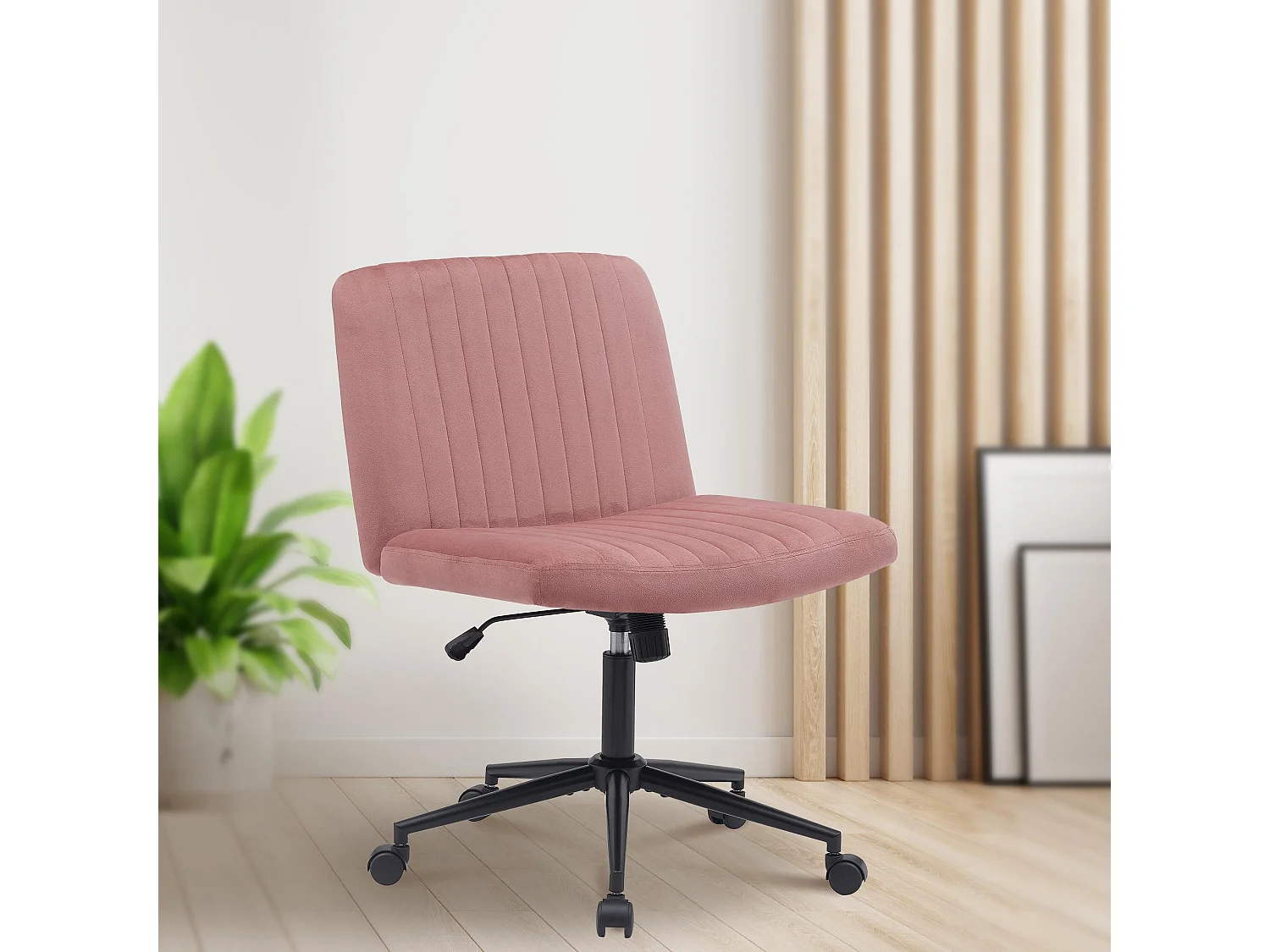 Chaise de bureau - Velours - Rose - Kingman
