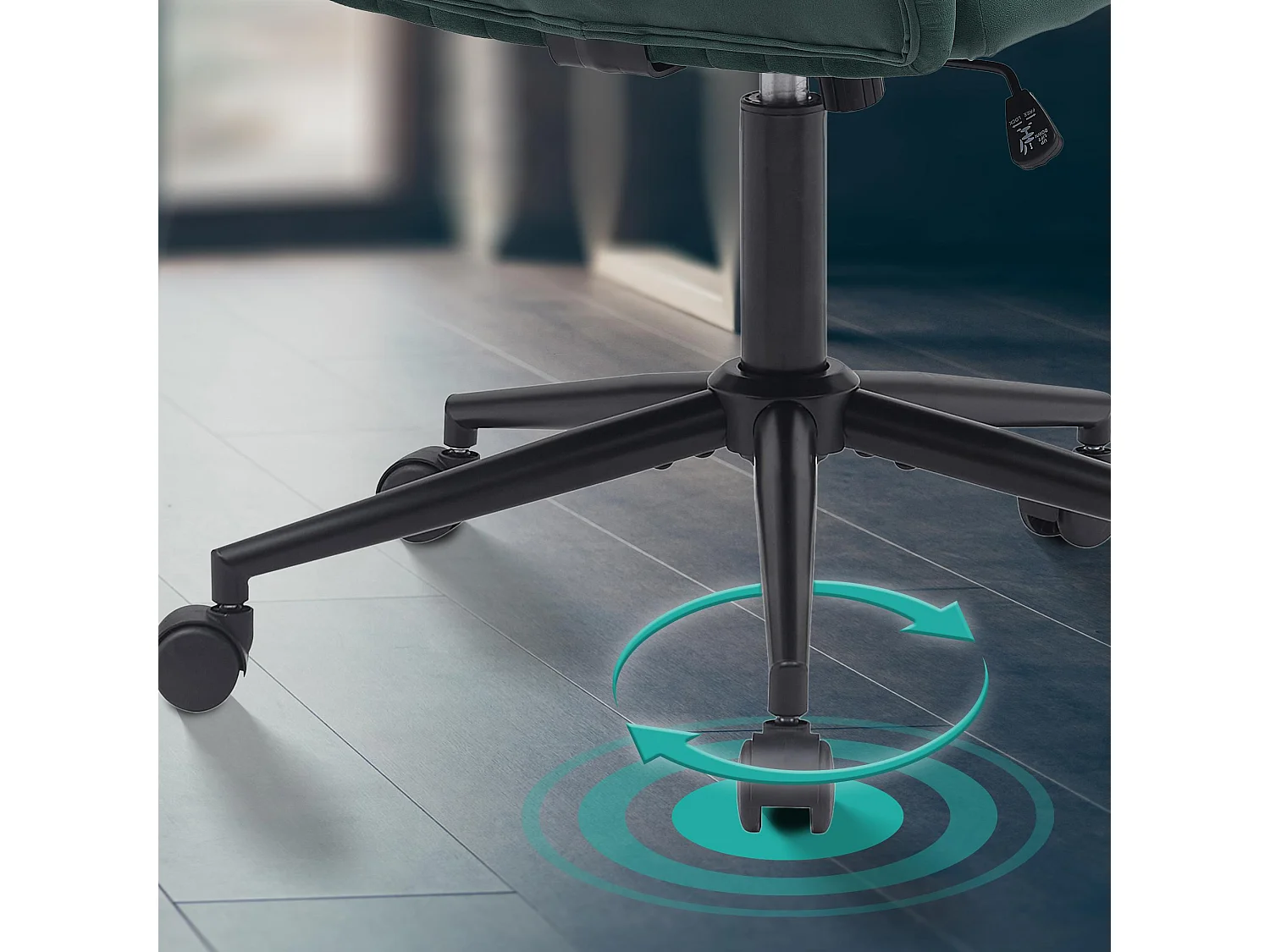 Chaise de bureau - Velours - Vert - Kingman