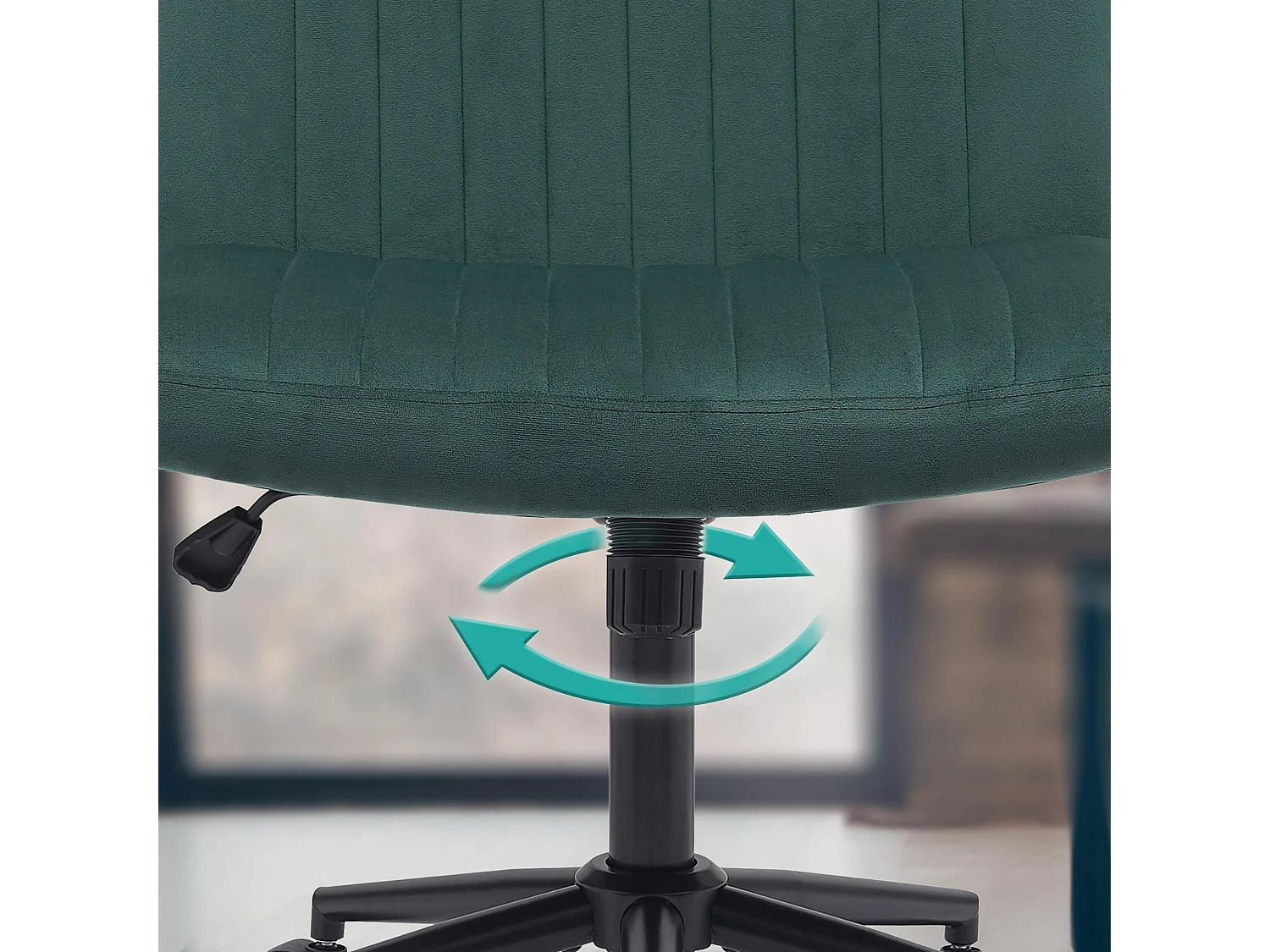 Chaise de bureau - Velours - Vert - Kingman