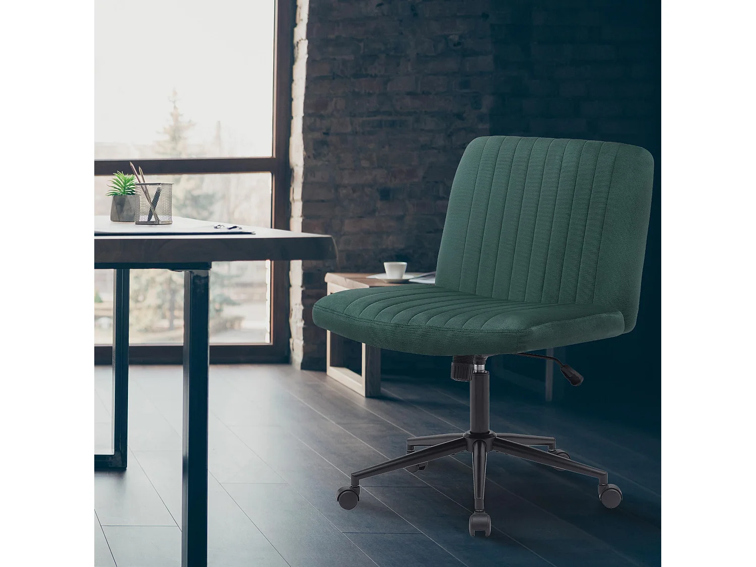 Chaise de bureau - Velours - Vert - Kingman