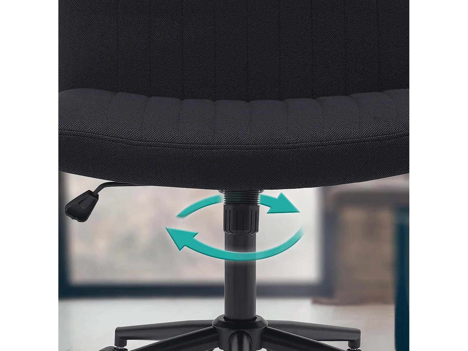 Chaise de bureau - Tissu - Noir - Kingman