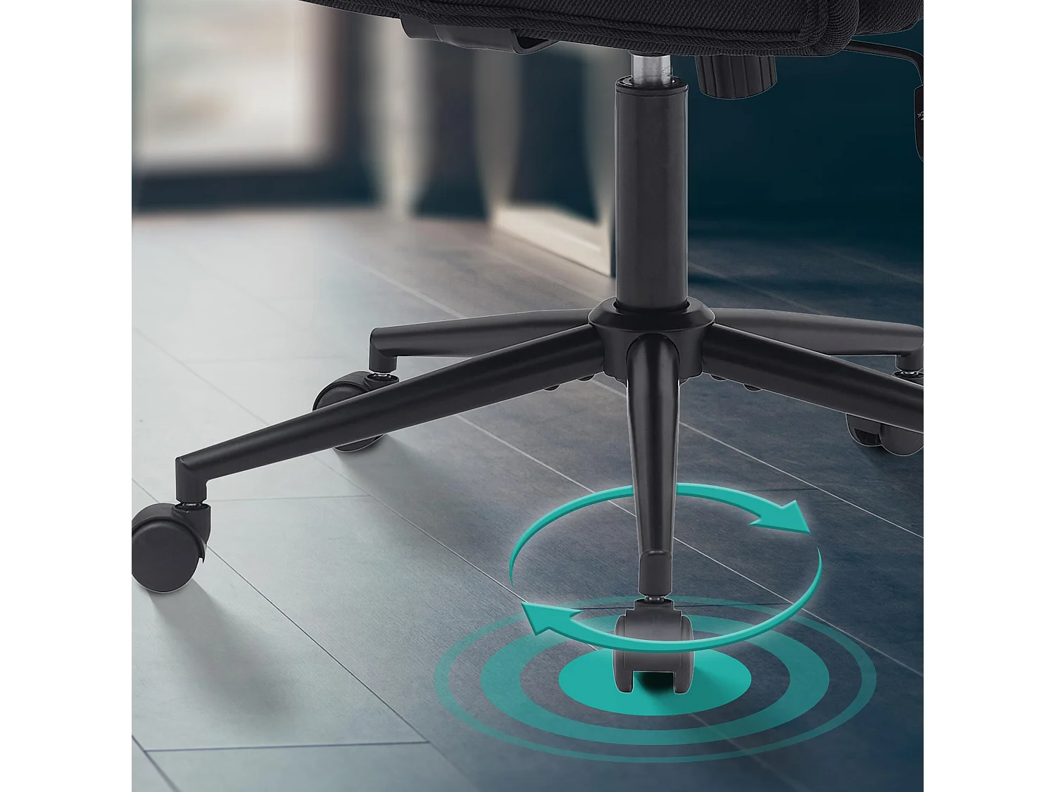 Chaise de bureau - Tissu - Noir - Kingman