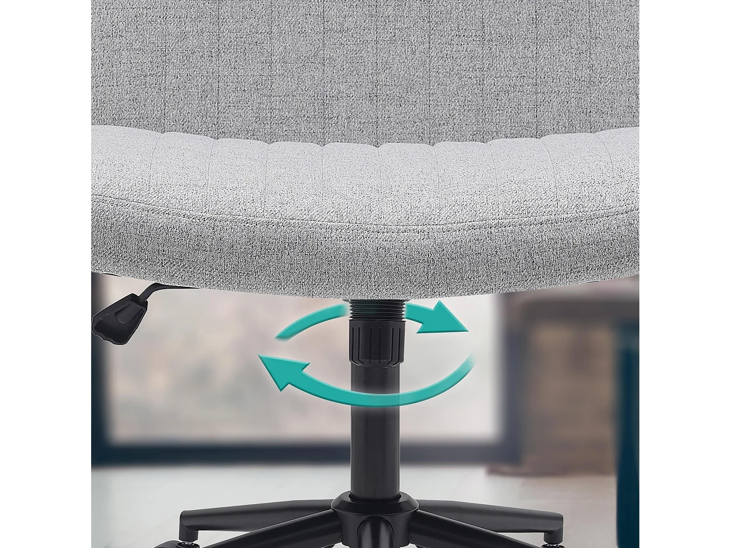 Chaise de bureau - Tissu - Gris clair - Kingman