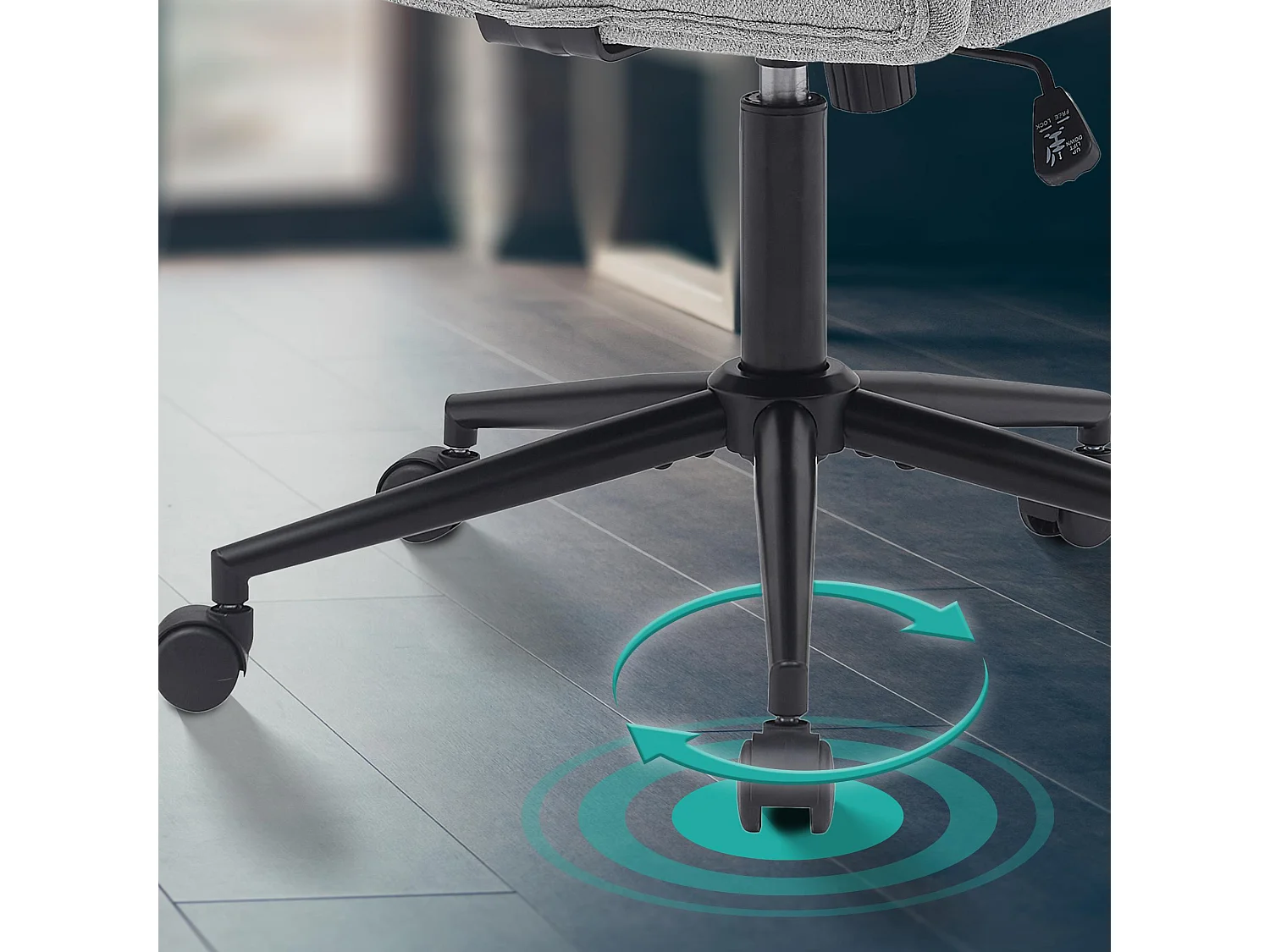 Chaise de bureau - Tissu - Gris clair - Kingman