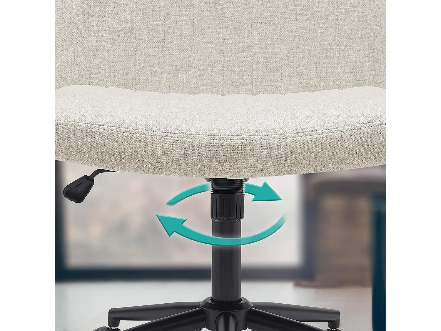 Chaise de bureau - Tissu - Crème - Kingman