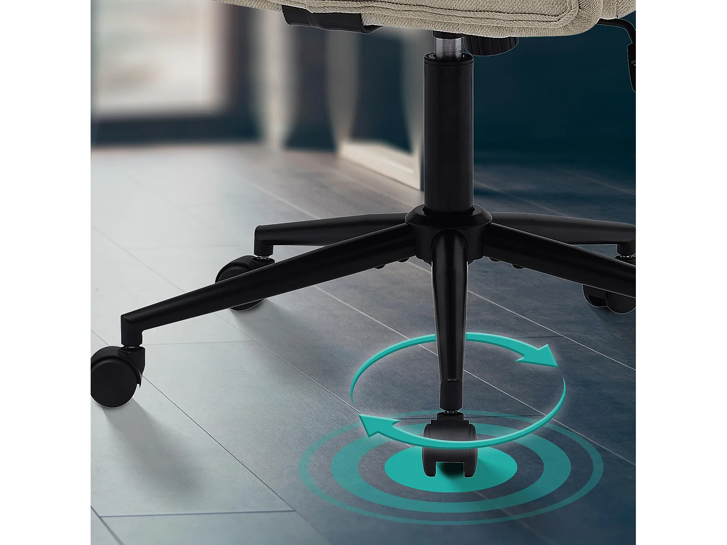 Chaise de bureau - Tissu - Crème - Kingman