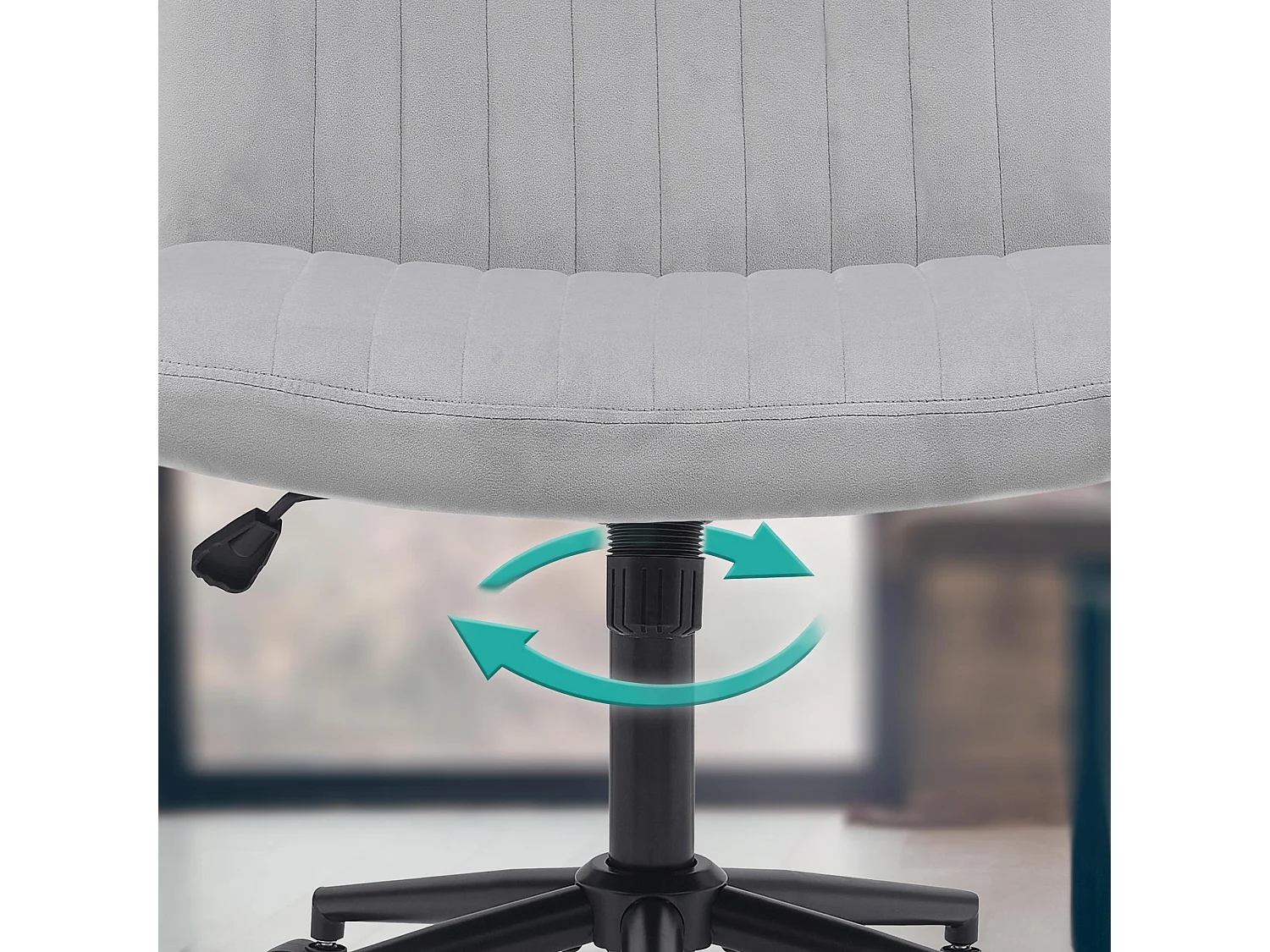 Chaise de bureau - Velours - Gris clair - Kingman