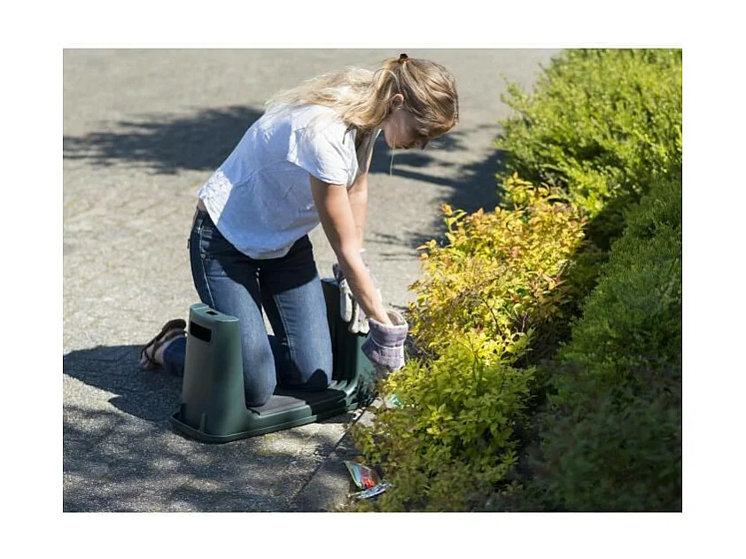 2 in 1 Garten Kniebank 65,5x25x34 cm Grün