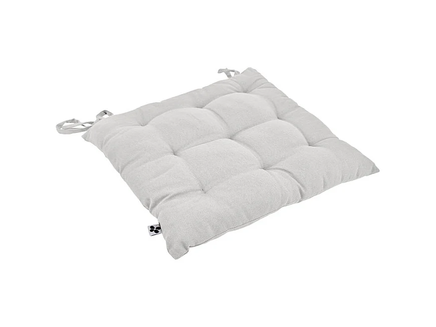 Coussin de chaise 38 x 38 cm capitonnée en coton blanc - DOLORES