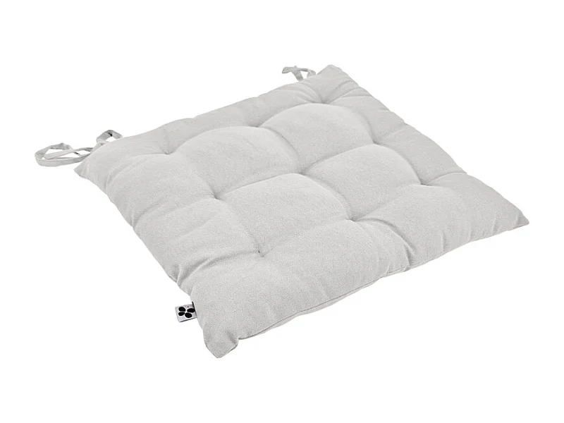 Coussin de chaise 38 x 38 cm capitonnée en coton blanc - DOLORES