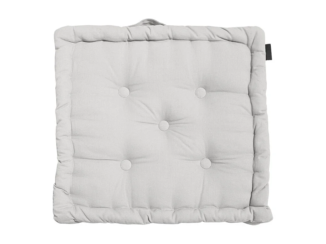 Coussin de sol 50 x 50 cm matelassé en coton blanc - DOLORES