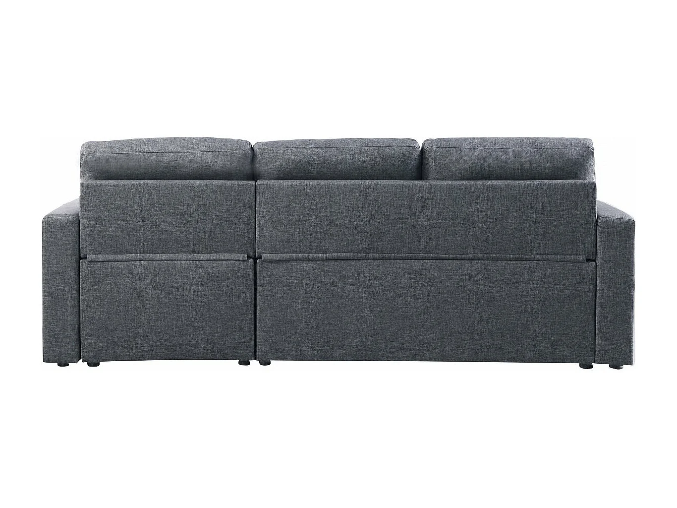 Sofá esquinero convertible/reversible con cómoda "Alain II" - 3 plazas - Gris oscuro