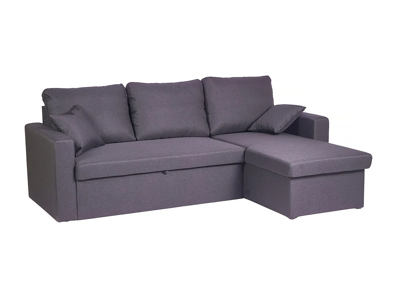 Sofá esquinero convertible/reversible con cómoda "Alain II" - 3 plazas - Gris claro