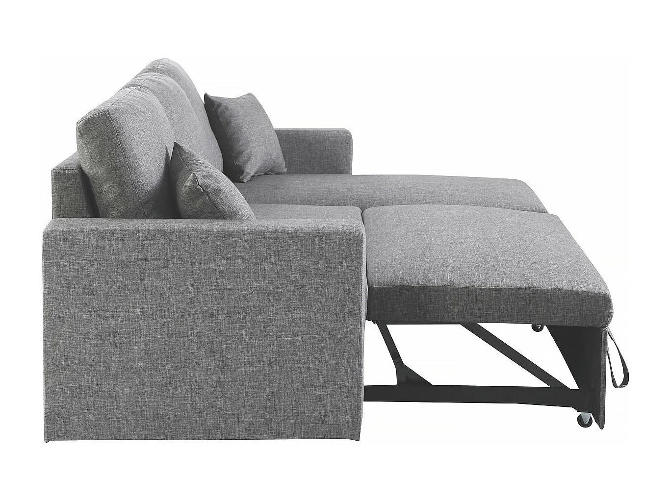 Sofá esquinero convertible/reversible con cómoda "Alain II" - 3 plazas - Gris claro