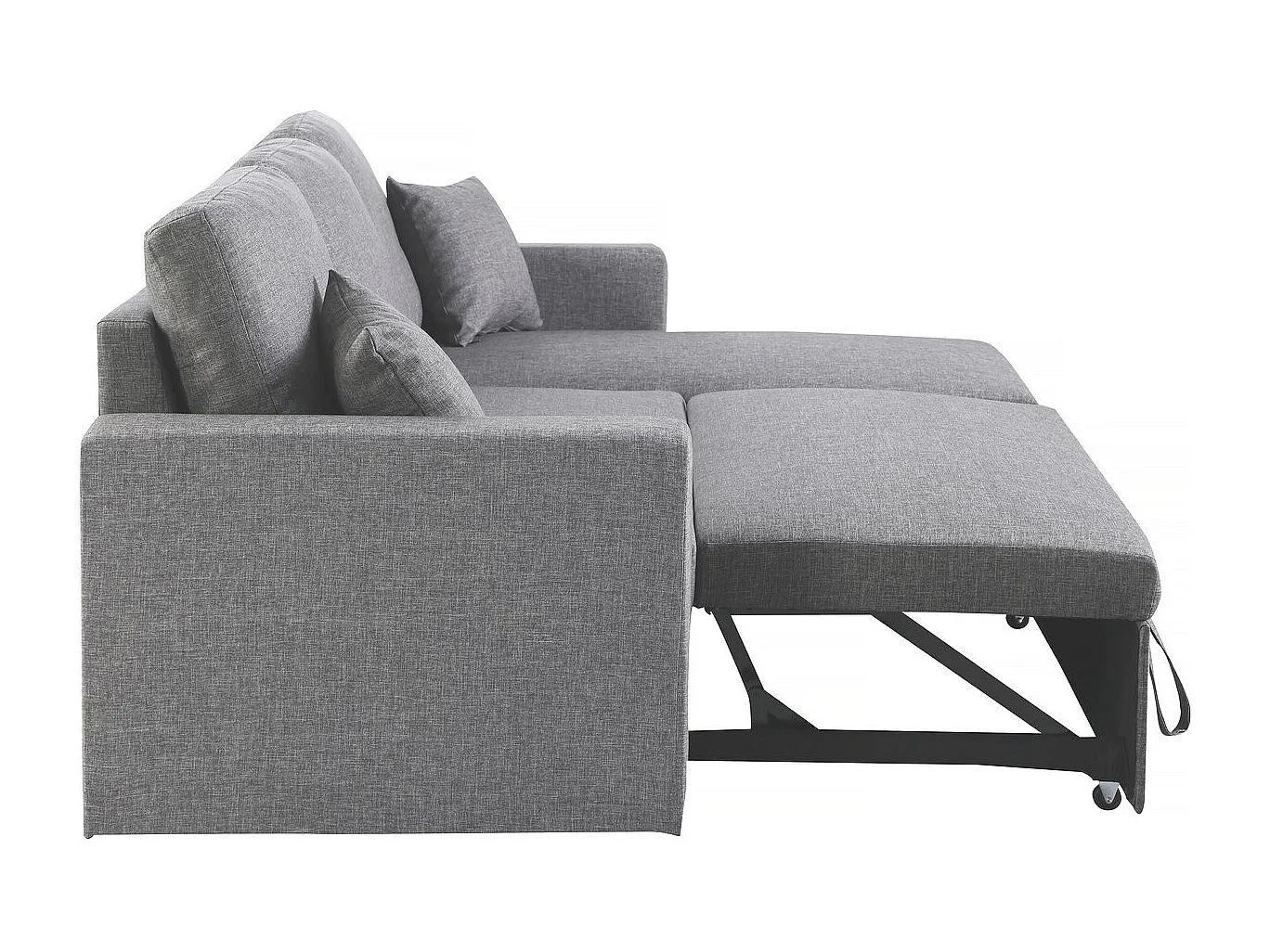 Hoekbank met opbergruimte slaapbank meubel links of rechts bank "Alain II" - 3 zits - Grijs lichtgrijs