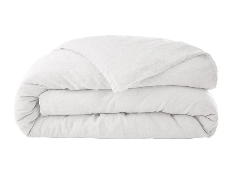Housse de couette 260 x 240 en lin lavé blanc - LUISA