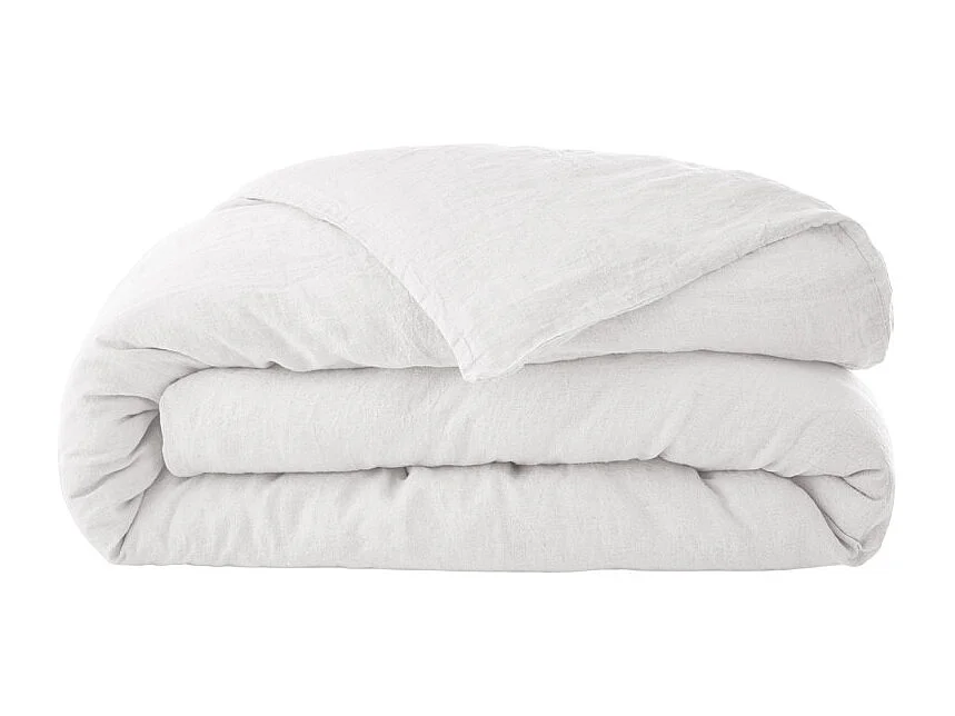 Housse de couette 260 x 240 en lin lavé blanc - LUISA