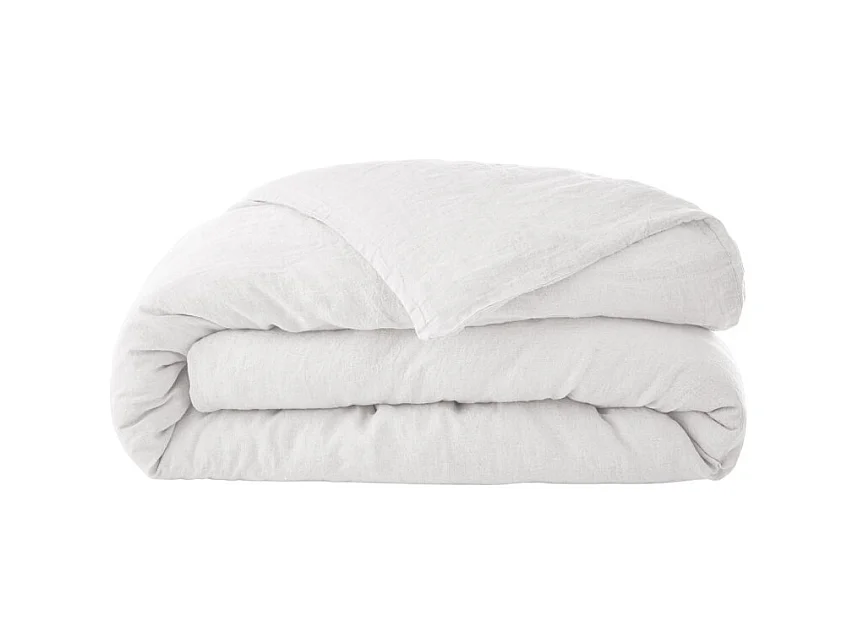 Housse de couette 260 x 240 en lin lavé blanc - LUISA