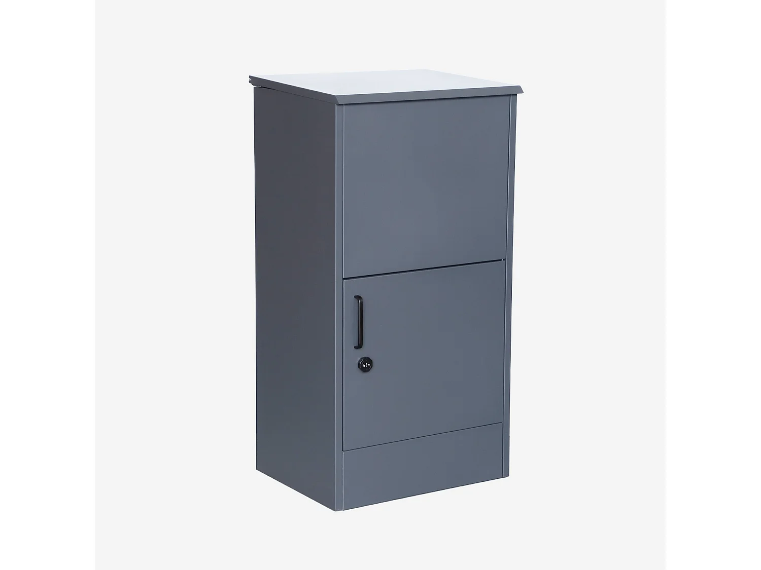 Boite à colis 56 cm en acier galvanisé avec cadenas. anthracite. capacité de 2 colis. L 56 x P 43 x H 107 cm