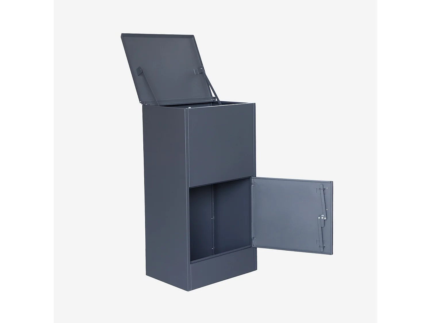 Boite à colis 56 cm en acier galvanisé avec cadenas. anthracite. capacité de 2 colis. L 56 x P 43 x H 107 cm