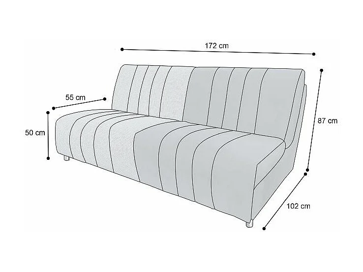 PUZZLE Canapé convertible 3 places-bleu marine