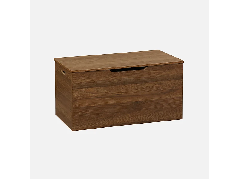 Banco arcón, final de cama con efecto de madera de nogal nogal