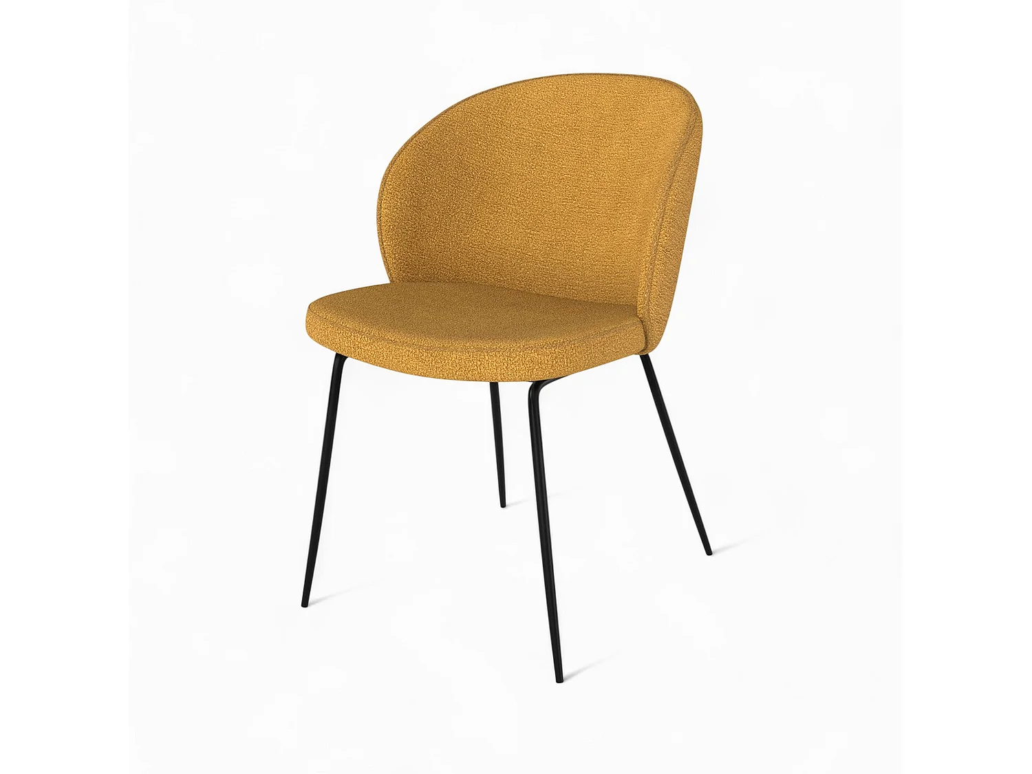 Pack di 4 sedie in tessuto bouclé giallo e verde - Groom