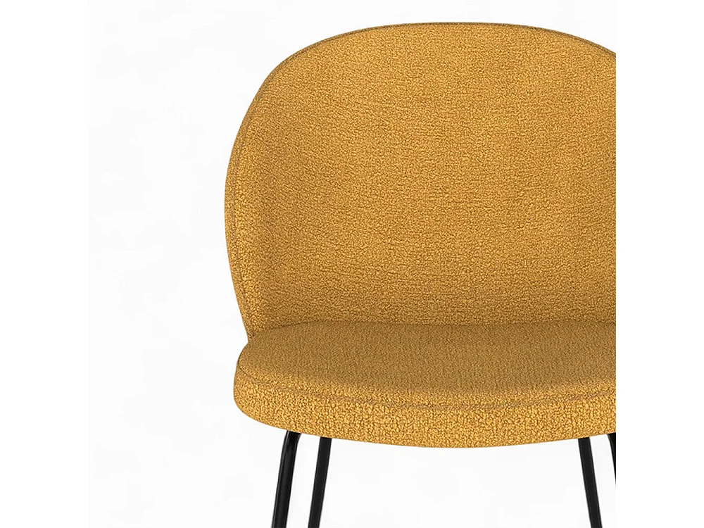 Pack de 4 sillas en tejido bouclé amarillo y verde - Groom