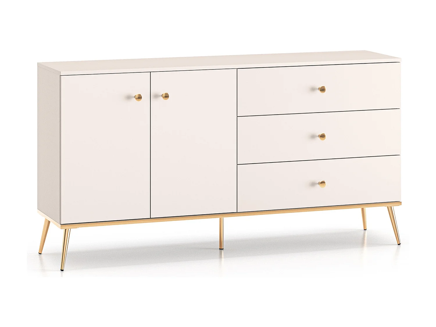 Sideboard 2-türig mit 3 Schubladen - Greige - 160 cm - SELGIN