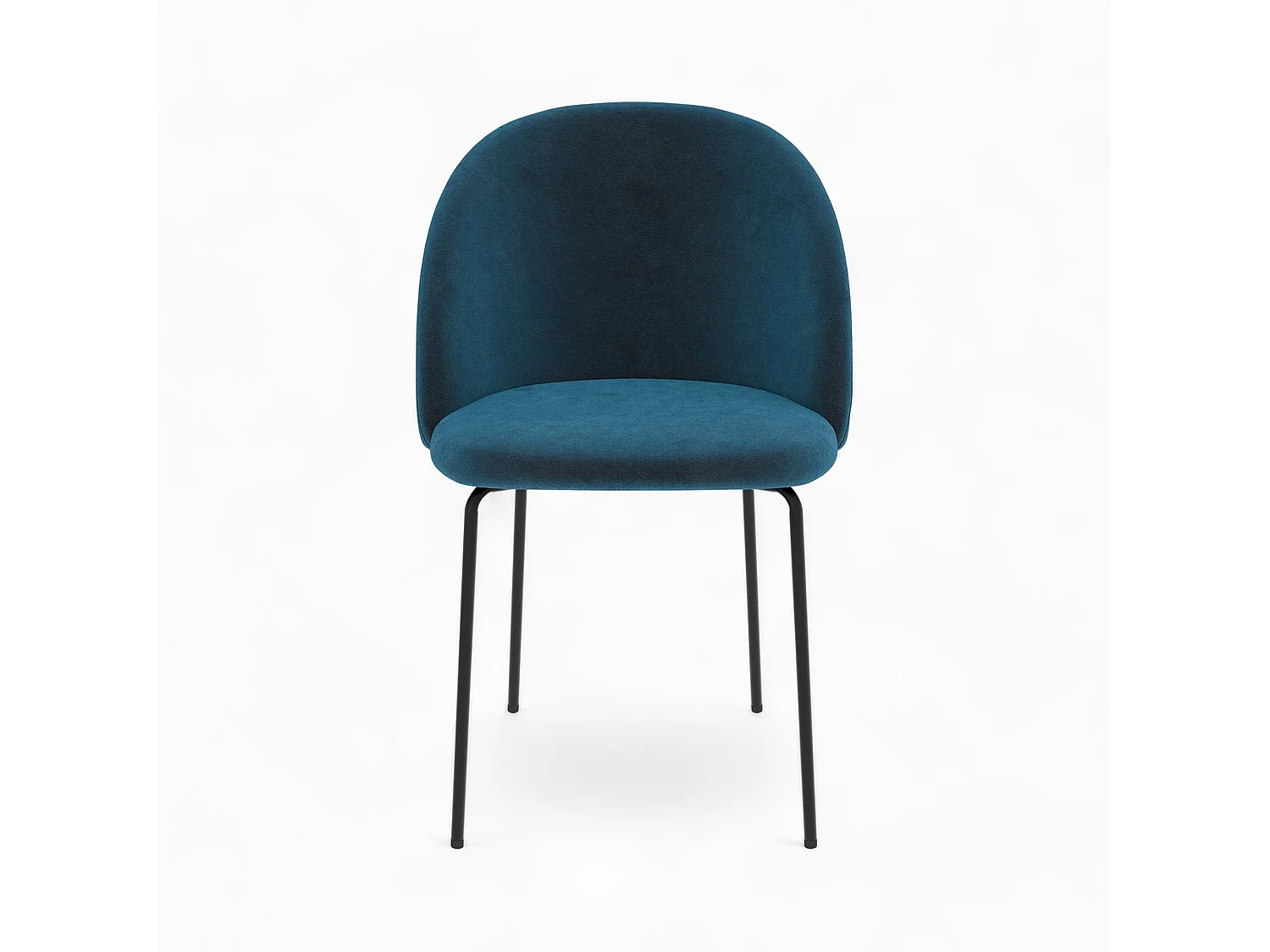 Pack 4 chaises en velours jaune moutarde et bleu foncé - Karl