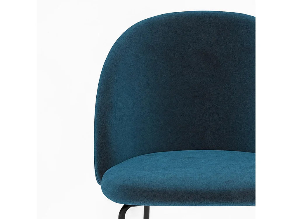 Pack 4 chaises en velours jaune moutarde et bleu foncé - Karl