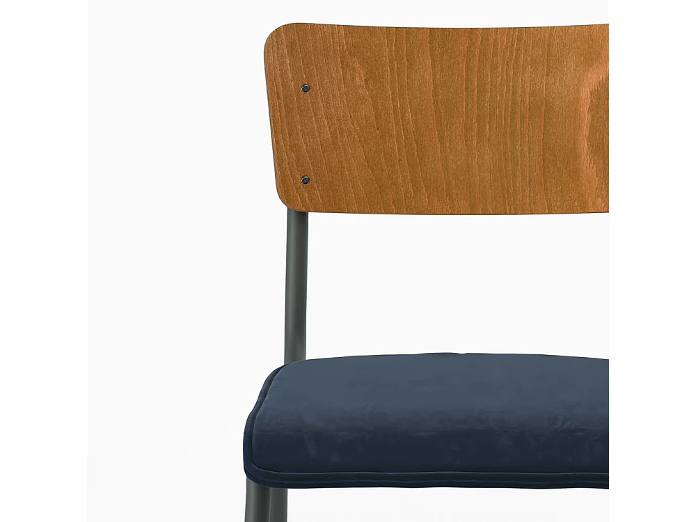 Pack 4 chaises en velours bleu et vert - Nico