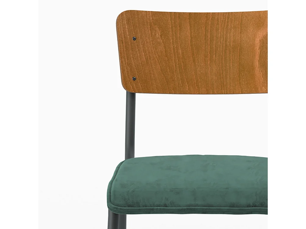 Pack 4 chaises en velours bleu et vert - Nico