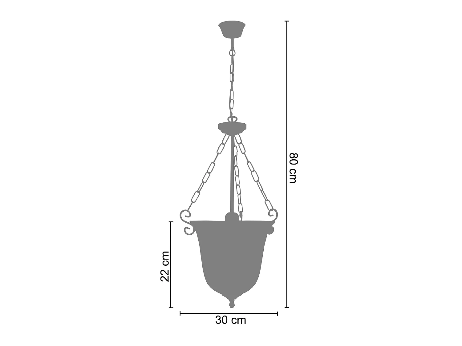 Suspension TOSEL ,verre,Noir ,H80xD 30x P 30cm