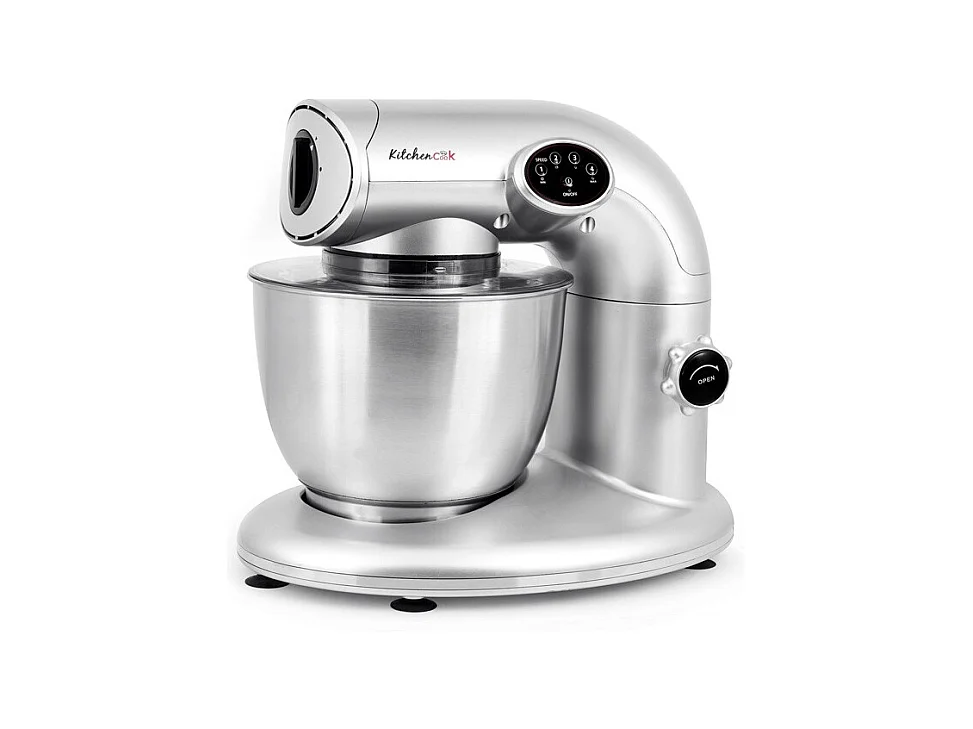 Kitchencook - Robot Pétrin 5l - 1000w - 4 Vitesses - 3 Fonctions - Fouet - Mélangeur - Crochet - Couvercle Antiprojections