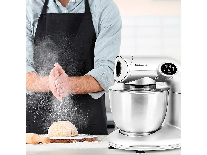 Kitchencook - Robot Pétrin 5l - 1000w - 4 Vitesses - 3 Fonctions - Fouet - Mélangeur - Crochet - Couvercle Antiprojections