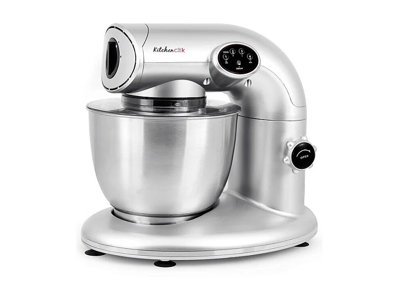 Kitchencook - Robot Pétrin 5l - 1000w - 4 Vitesses - 3 Fonctions - Fouet - Mélangeur - Crochet - Couvercle Antiprojections