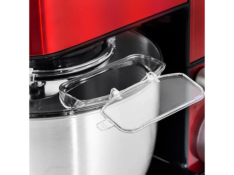 Kitchencook - Robot Pâtissier Antara_inox_red - 1300 W 5,5 L - Kit Pâtisserie