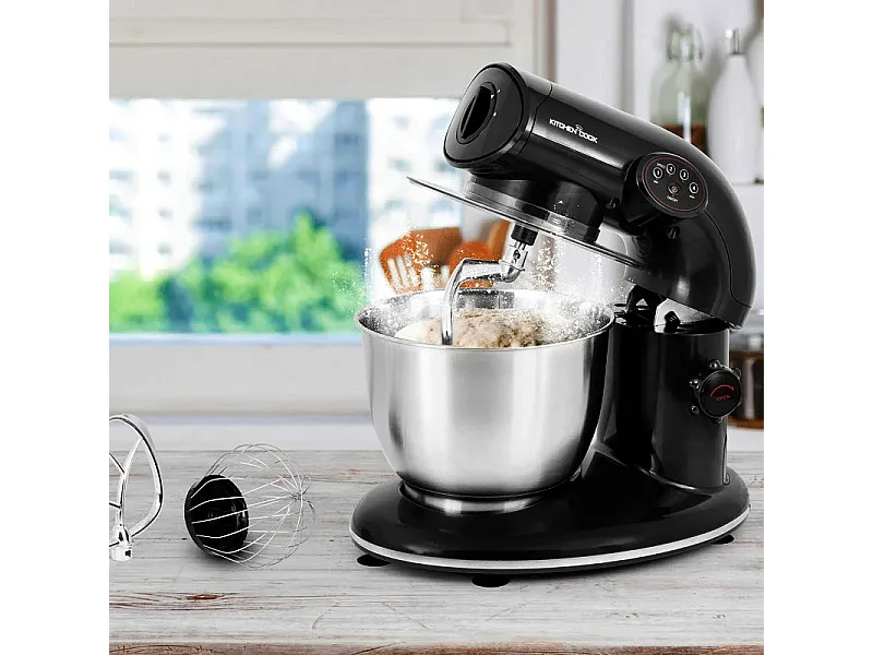 Kitchencook - Robot Pâtissier Ak80_black - 1000 W 5 L - Kit Pâtisserie