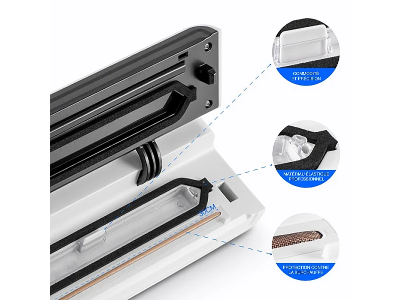 Machine Sous Vide Avec Coupe-rouleau Blanche Modèle Airprotect300 De Kitchencook