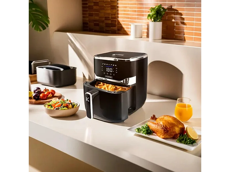 Kitchencook - Airmed55 - Friteuse à Air 5,5l - 1400w - 7 Programmes - Minuterie Numérique - Thermostat Réglable