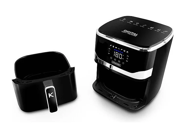 Kitchencook - Airmed55 - Friteuse à Air 5,5l - 1400w - 7 Programmes - Minuterie Numérique - Thermostat Réglable