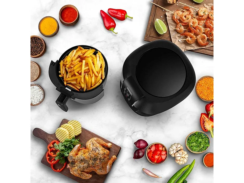 Friteuse Sans Huile De 3l - 8 Programmes Airmed Noir De Kitchencook