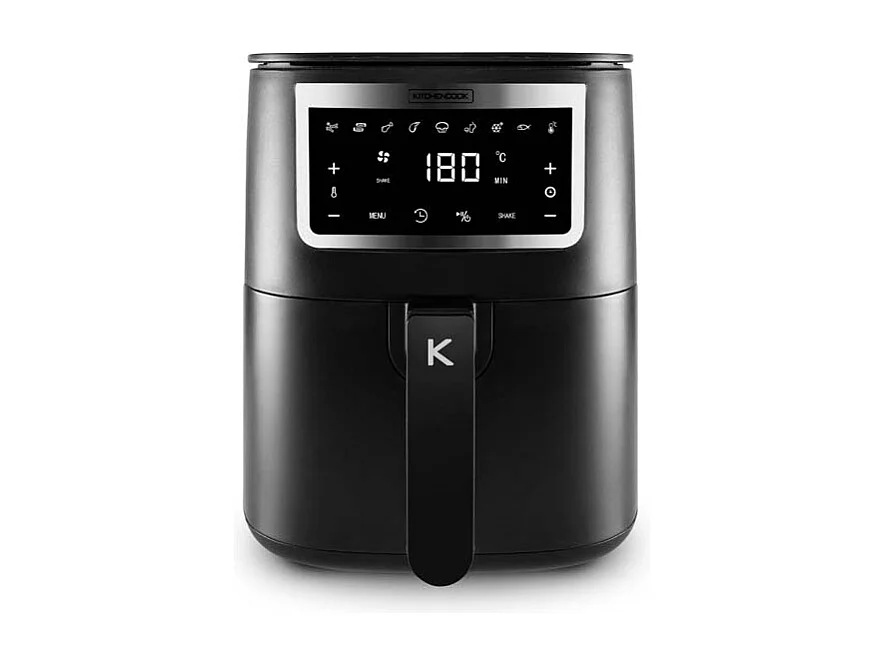 Kitchencook - Friteuse Sans Huile 4l - 8 Programmes - Minuterie Numérique - Thermostat Réglable - 1400w - Noir