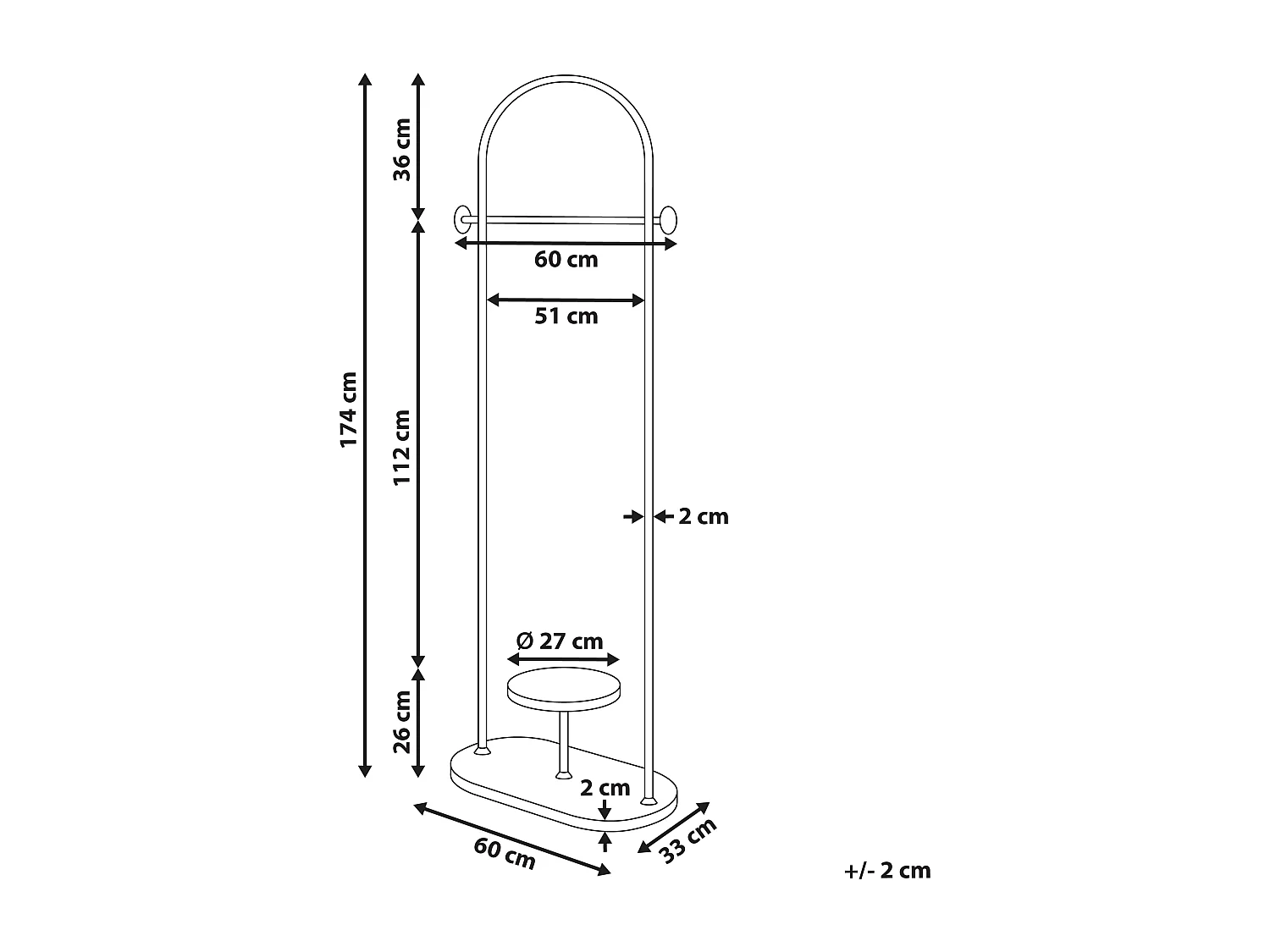 Porte-manteau HARDIN Noir