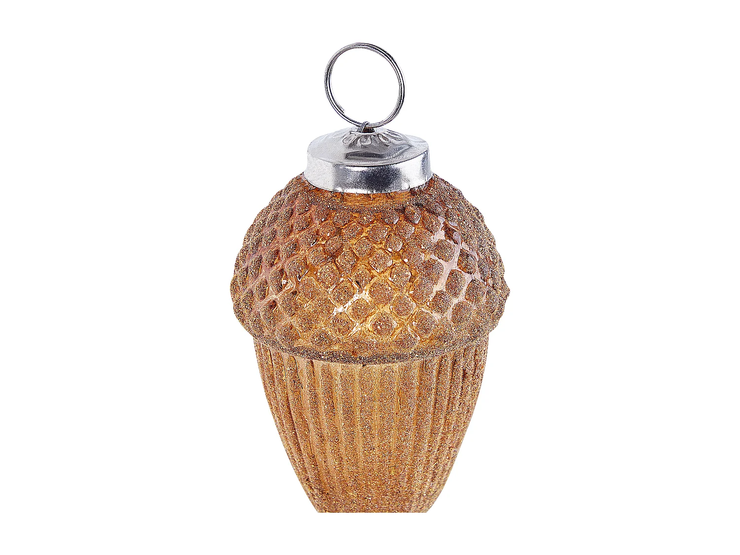 Lot de 6 boules AMBRE Verre Doré