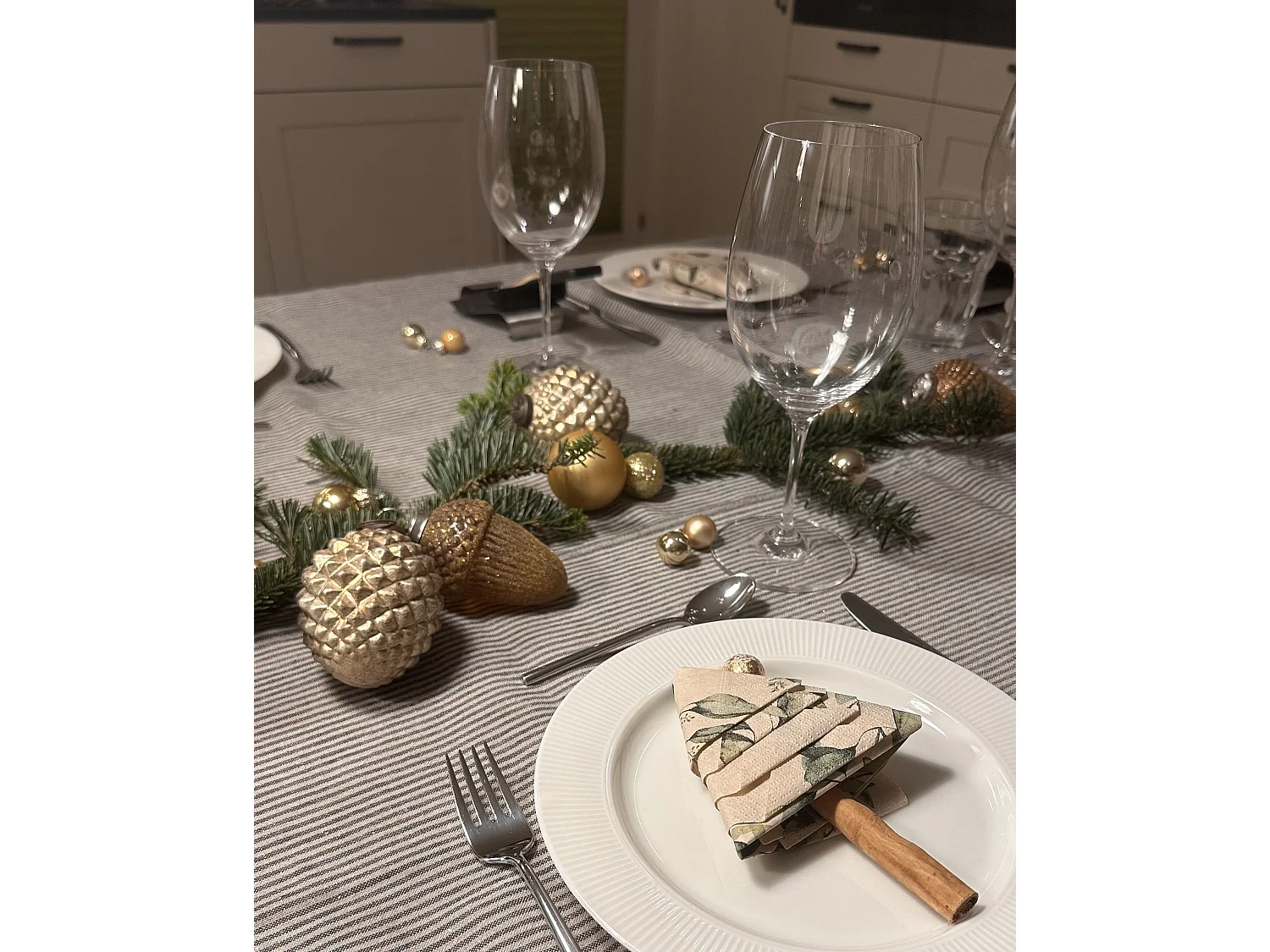 Kerstballen set van 6 glas goud AMBRE