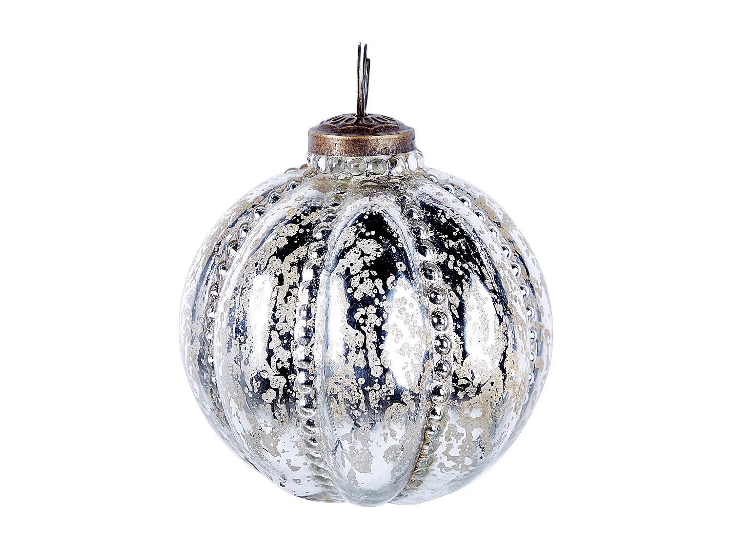 Lot de 6 boules ARGENTIN Verre Argenté